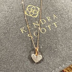 Ari 18k Rose Gold Vermeil Pave Heart Charm in White Diamond ✨